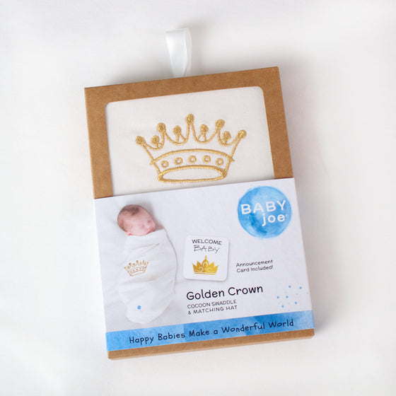 Crown Swaddle with Hat and Announcement Card - My Little Thieves