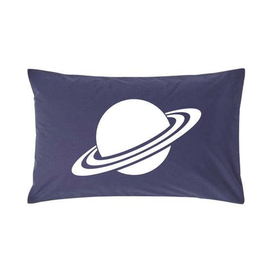 Doodle Space Planet Glow In The Dark Navy Pillow Case - My Little Thieves