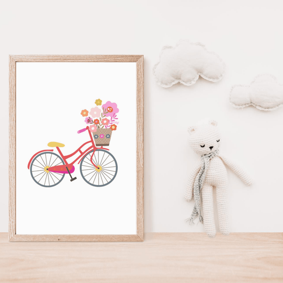 Floral Bicycle Wall Art Print - My Little Thieves