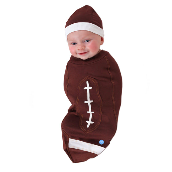 Football Swaddle with Hat and Announcement Card - My Little Thieves