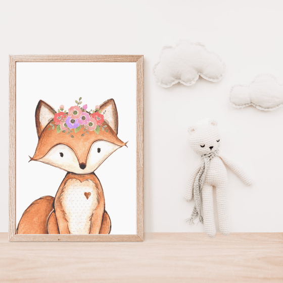 Fox Watercolour Wall Art Print - My Little Thieves