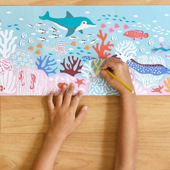 Giant Colouring Sheet - Coral Reef - My Little Thieves