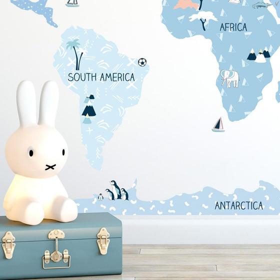 Globetrotter World Map Wall Sticker - Large - My Little Thieves