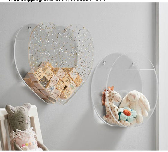 Heart Acryllic Toy Storage Container Box - My Little Thieves