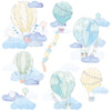 Hot Air Balloons and Clouds Wall Stickers - Mint - My Little Thieves