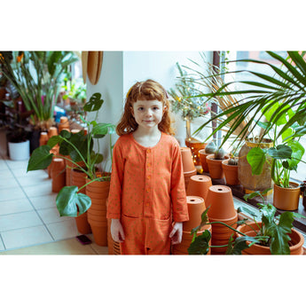 Indikidual - Begonia Spot Organic Cotton Kids Jumpsuit - detail image 4