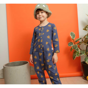 Indikidual - Monstera Leaf Organic Cotton Kids Jumpsuit - detail image 2