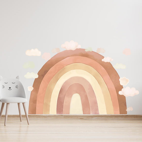 Large Beige Rainbow and Clouds Wall Sticker - My Little Thieves