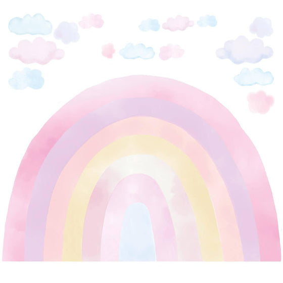Large Pink Rainbow and Clouds Wall Sticker - My Little Thieves