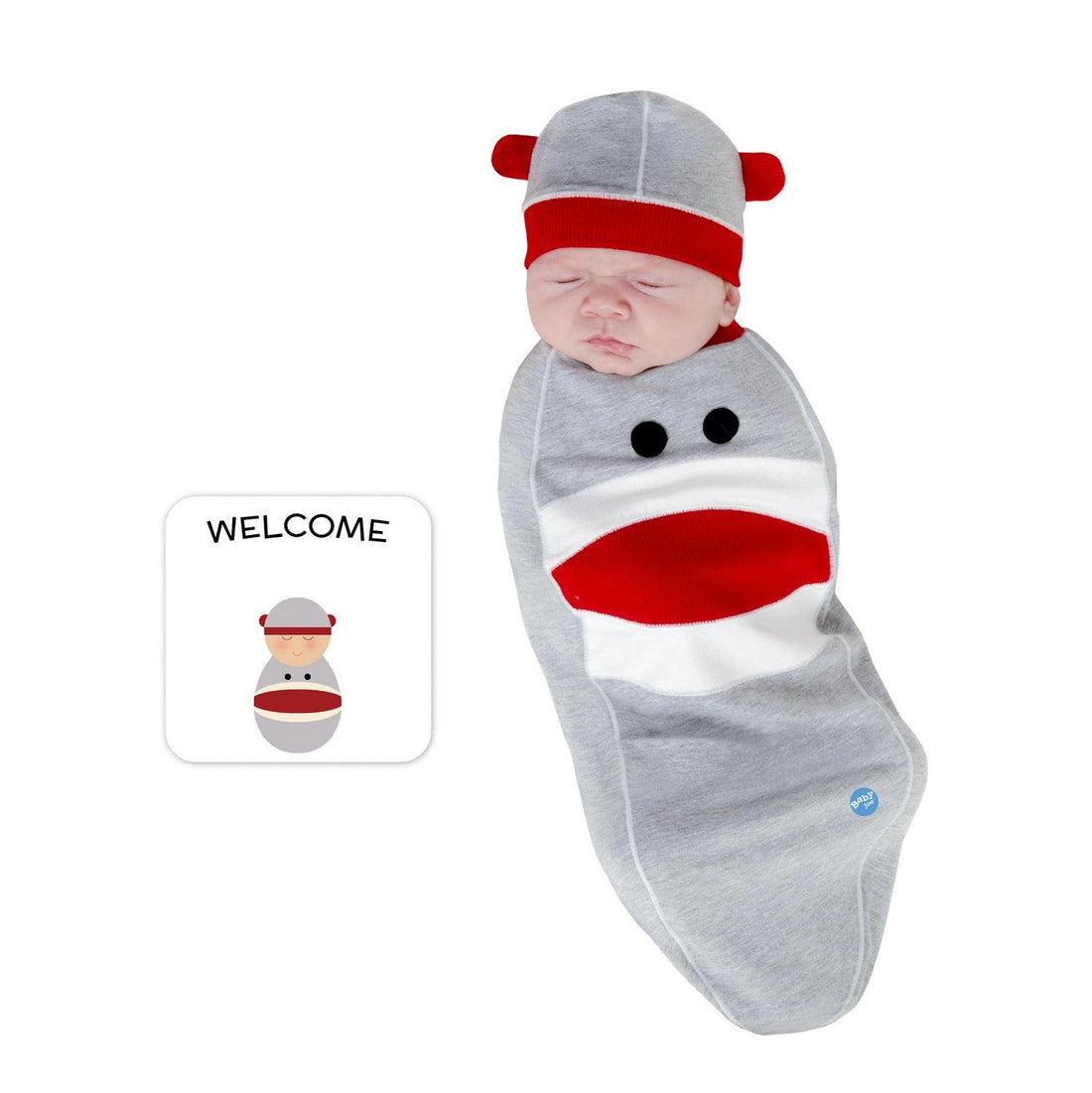  Monkey Swaddle with Hat and Announcement Card - My Little Thieves
