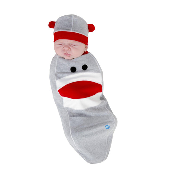 Monkey Swaddle with Hat and Announcement Card - My Little Thieves