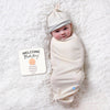Natural Swaddle with Hat and Announcement Card - My Little Thieves