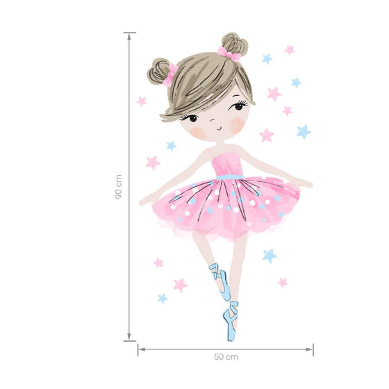 Pink Ballerina Star Wall Sticker - My Little Thieves