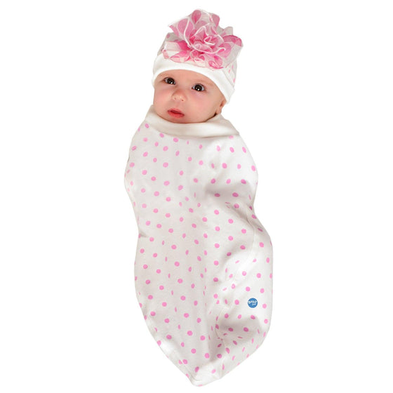 Pink Dots Swaddle with Hat and Announcement Card - My Little Thieves