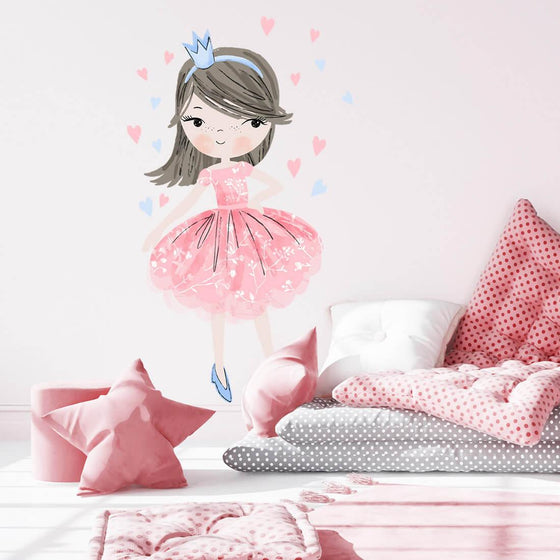 Pink Princess Heart Wall Sticker - My Little Thieves