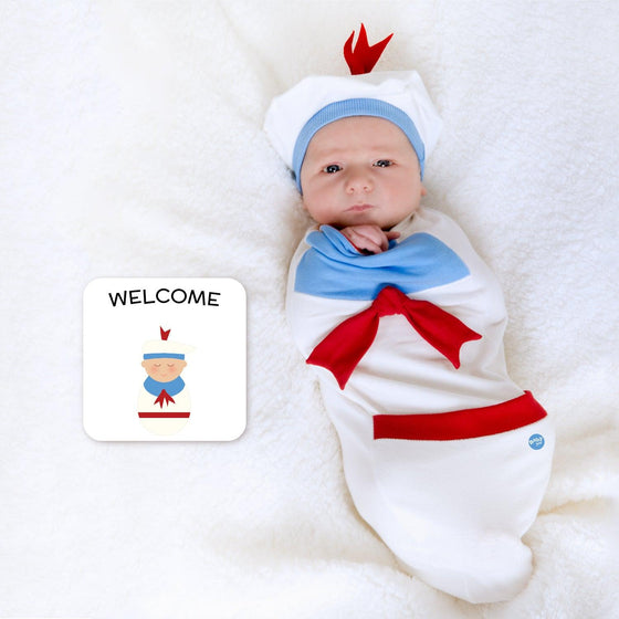 Sailor Sam Swaddle with Hat and Announcement Card - My Little Thieves