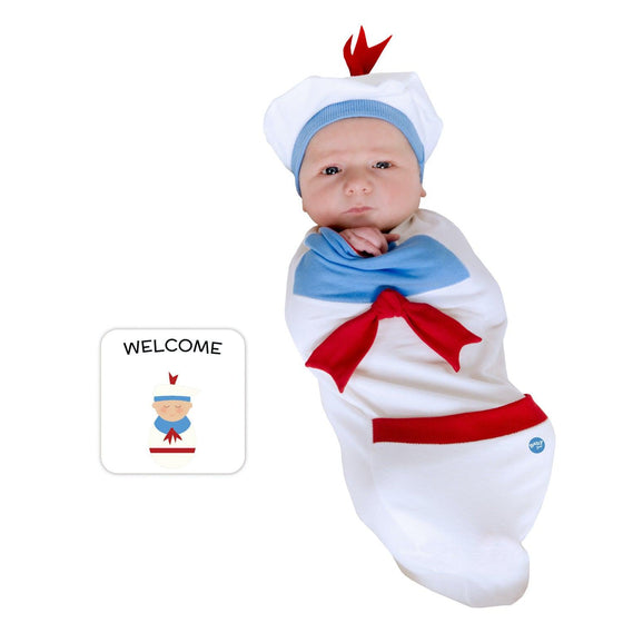 Sailor Sam Swaddle with Hat and Announcement Card - My Little Thieves