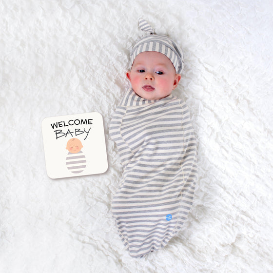 Stripe Swaddle with Hat and Announcement Card - My Little Thieves