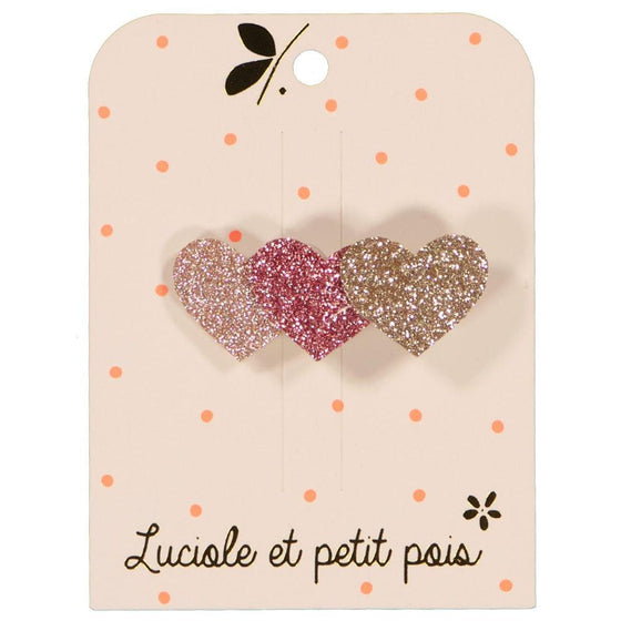 Three Hearts Hair Clip - Multicolor - My Little Thieves