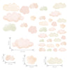 Watercolour Beige Clouds - set of 38 wall stickers - My Little Thieves